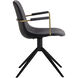 Cassius Slate Tint / Nightfall Black Swivel Dining Armchair, Swivel